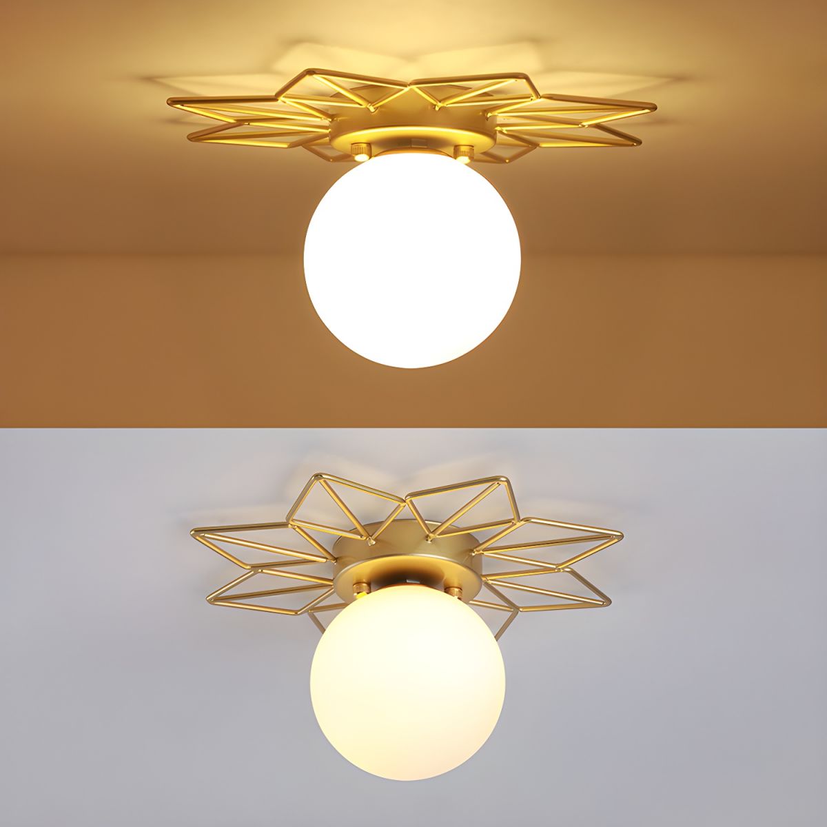 Nordic Style Glass Flush Ceiling Light Fixture | Liorvo