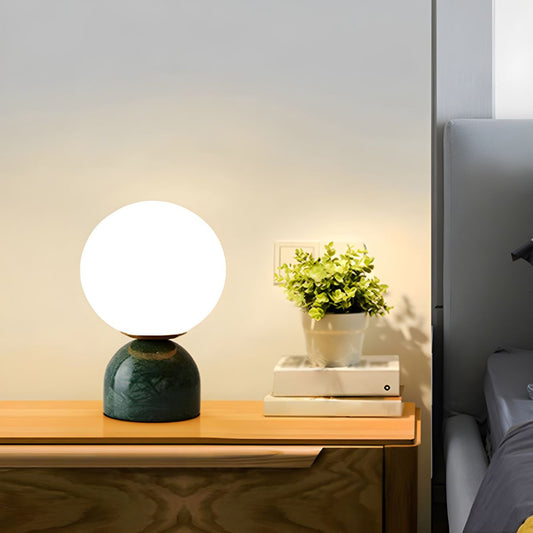 Nordic Style Globe Glass Table Lamp Marble Base | Liora