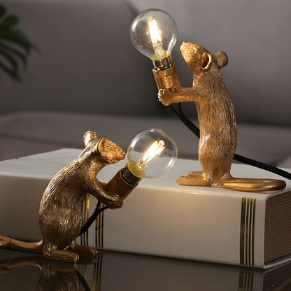 Nordic Style Gold Resin Mouse Table Lamp | Rattate