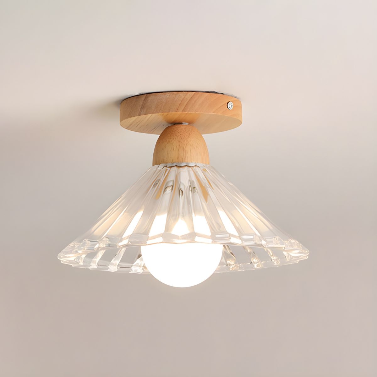 Nordic Style Ribbed Glass Cone Ceiling Light | Auriel