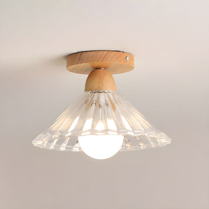 Nordic Style Ribbed Glass Cone Ceiling Light | Auriel