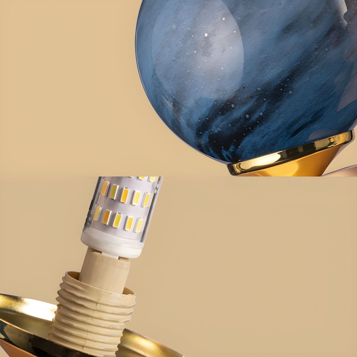 Nordic Style Table Lamp with Glass Globe | Lunvyr