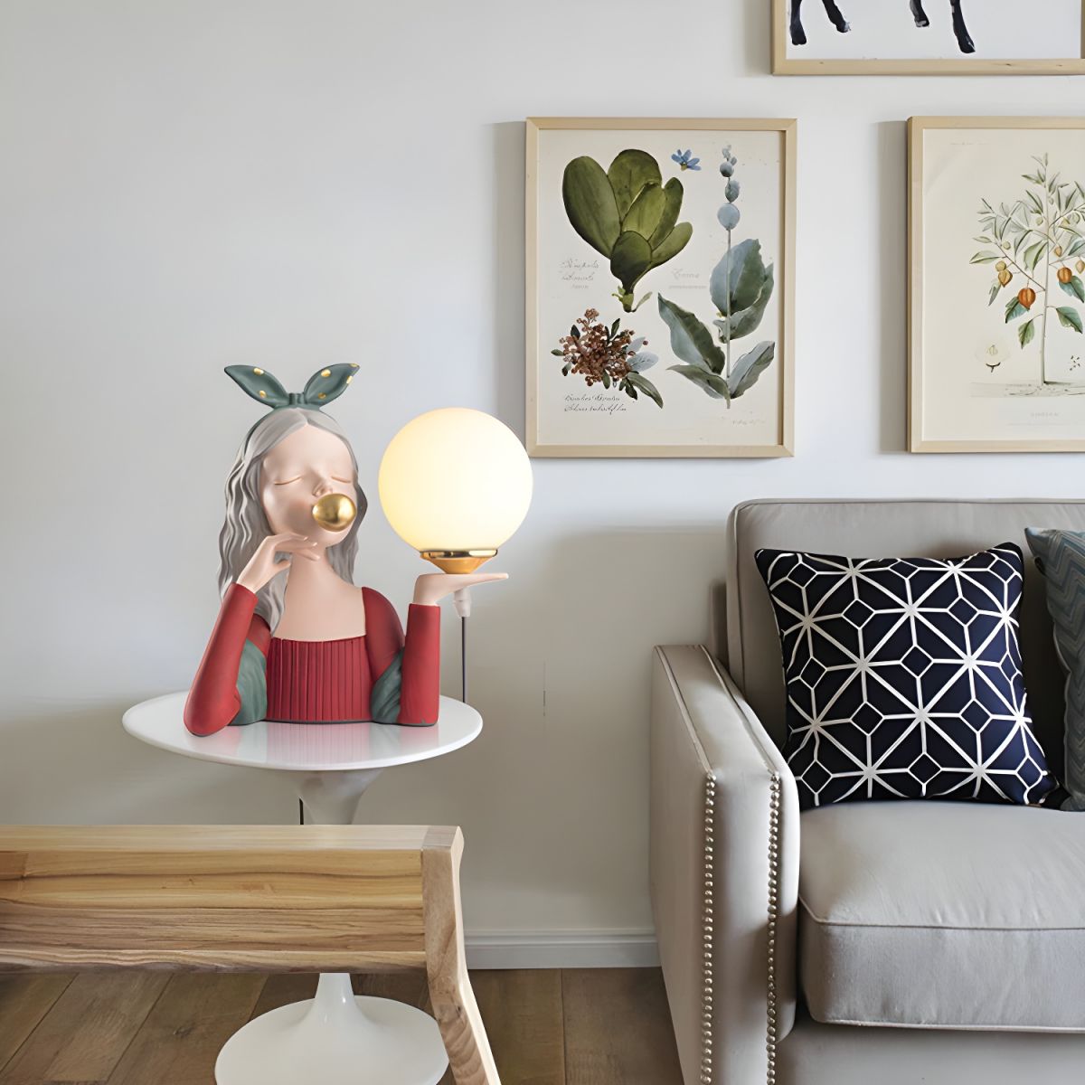 Nordic Style Table Lamp with Glass Globe | Lunvyr