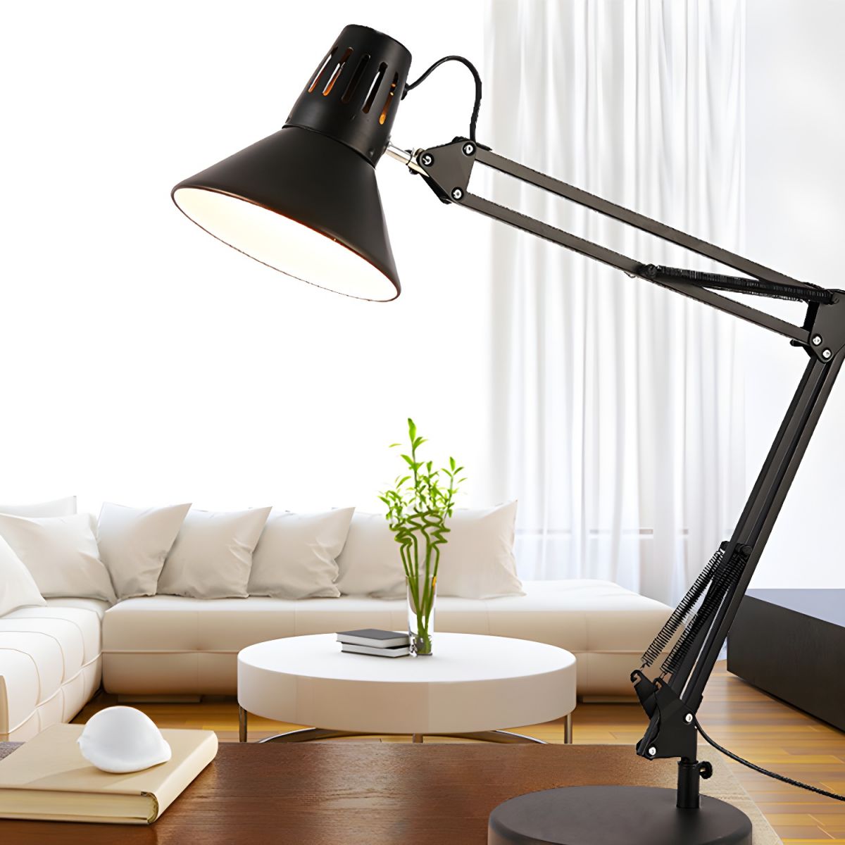 Nordic Style Table Lamp with Metal Cone Shade | Herness