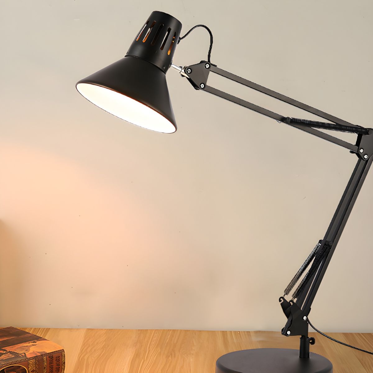 Nordic Style Table Lamp with Metal Cone Shade | Herness