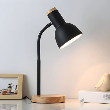 Nordic Style Table Lamp with Wooden Base | Norvella