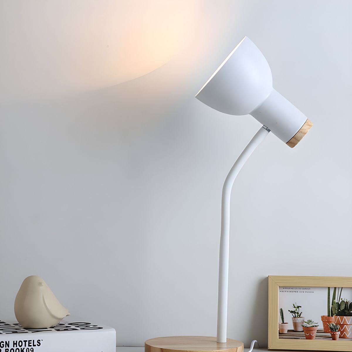 Nordic Style Table Lamp with Wooden Base | Norvella