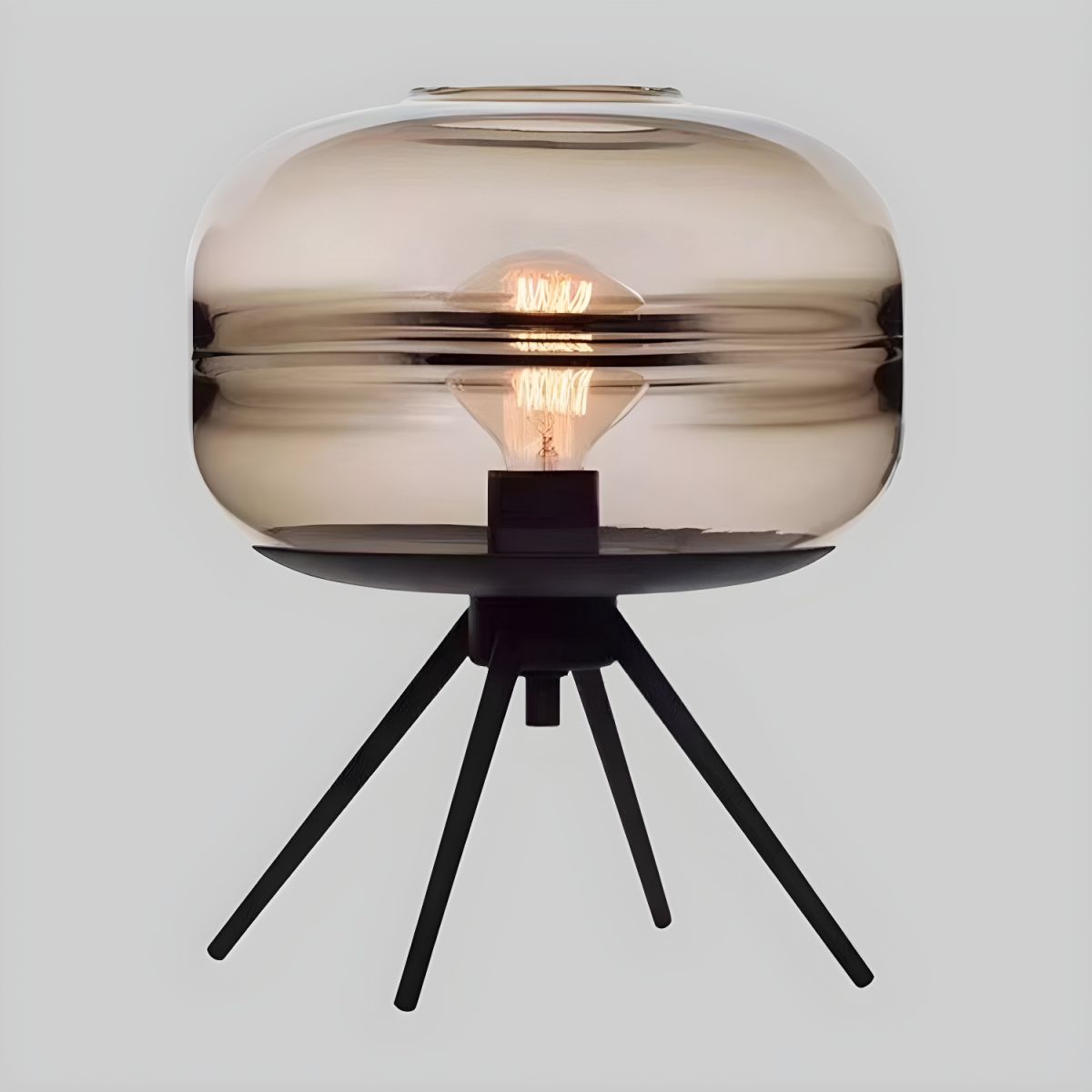 Nordic Table Lamp with Cognac Glass Shade | Zomila