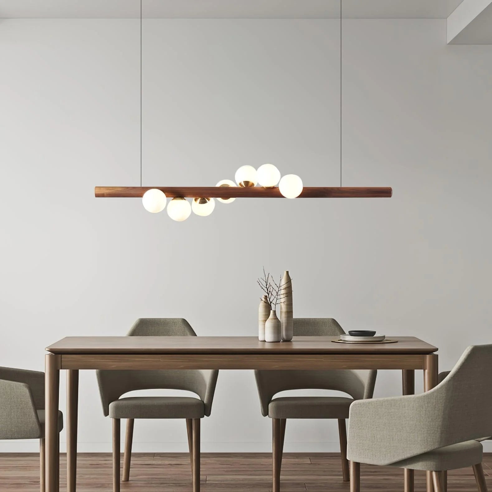 Nordic Timber Finish Pendant Light Modern Design | Vornix