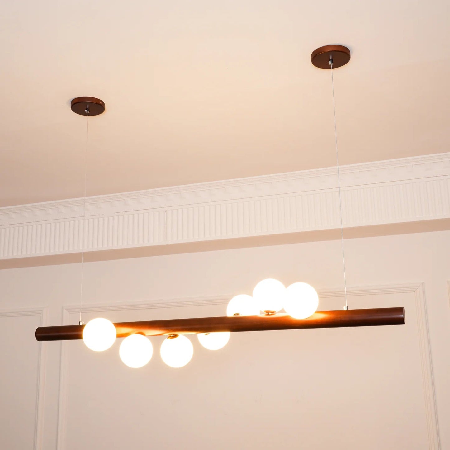 Nordic Timber Finish Pendant Light Modern Design | Vornix