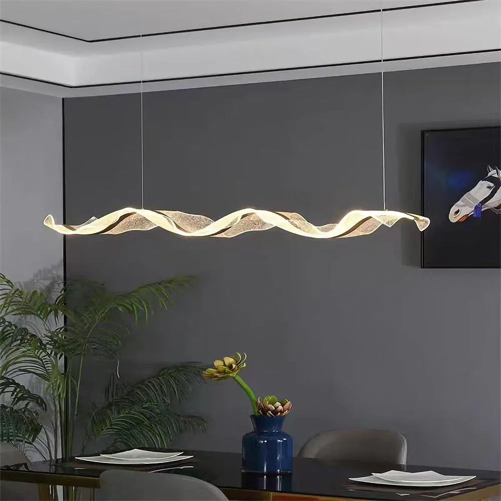 Nordic Wavy LED Pendant Light for Kitchen and Workspace | Renlora