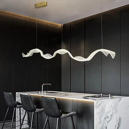 Nordic Wavy LED Pendant Light for Kitchen and Workspace | Renlora
