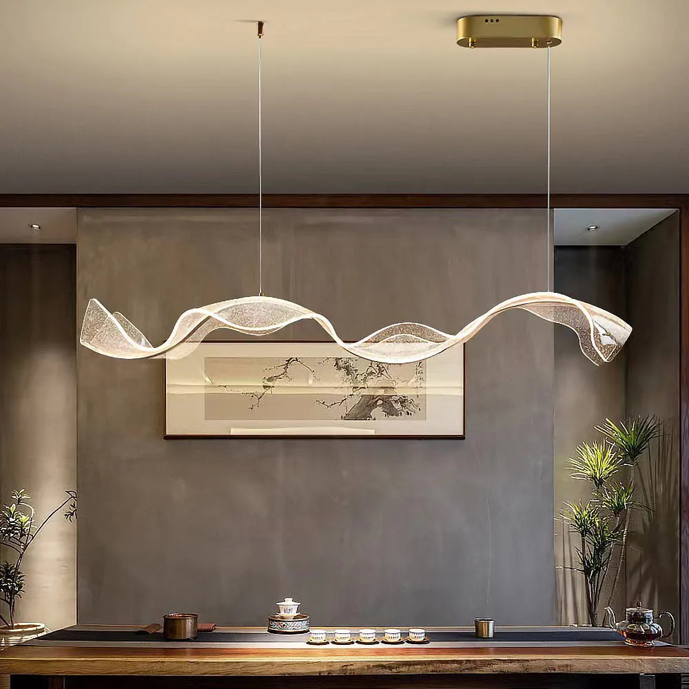 Nordic Wavy LED Pendant Light for Kitchen and Workspace | Renlora