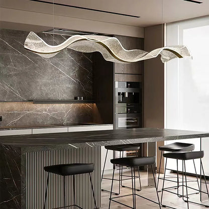 Nordic Wavy LED Pendant Light for Kitchen and Workspace | Renlora