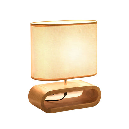 Nordic Wood Base Table Lamp with Fabric Shade | Lumirae