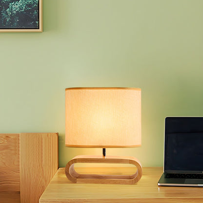 Nordic Wood Base Table Lamp with Fabric Shade | Lumirae