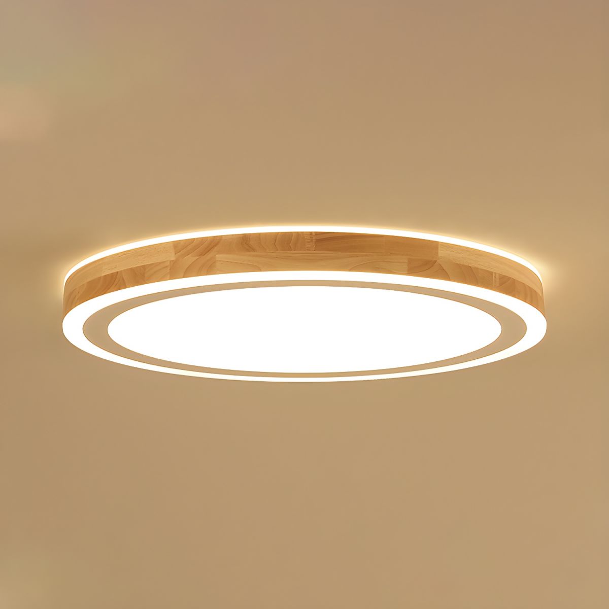 Nordic Wood LED Ceiling Light Flush Mount Round | Luvrion