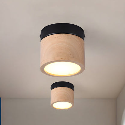 Nordic Wood Shade Flush Ceiling Light Fixture | Auriva