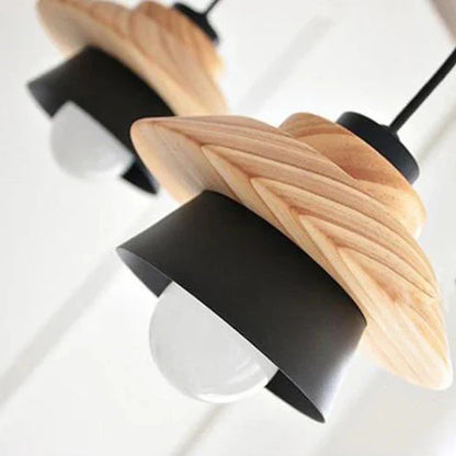 Nordic Wood and Metal LED Pendant Light Fixture | Lurenta