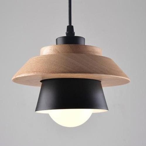 Nordic Wood and Metal LED Pendant Light Fixture | Lurenta