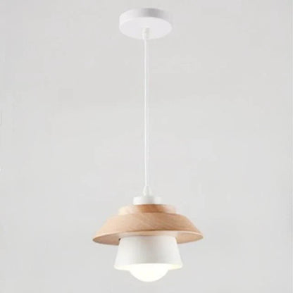 Nordic Wood and Metal LED Pendant Light Fixture | Lurenta