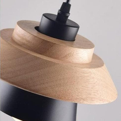 Nordic Wood and Metal LED Pendant Light Fixture | Lurenta