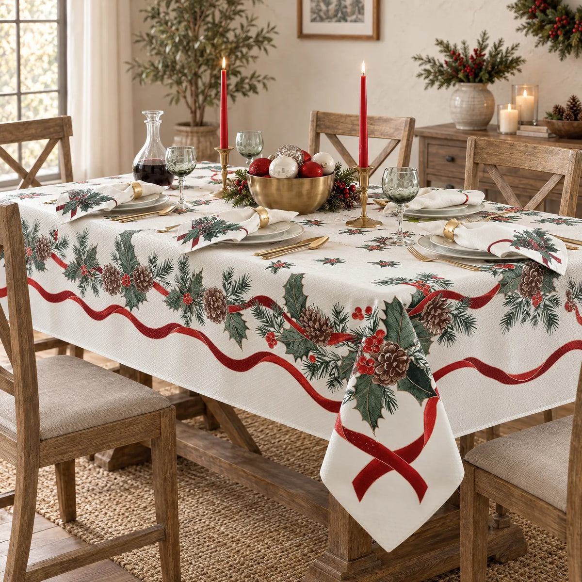 Oblong Holiday Dining Table Cover