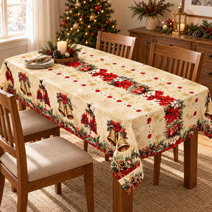 Oblong Holiday Print Dining Tablecloth