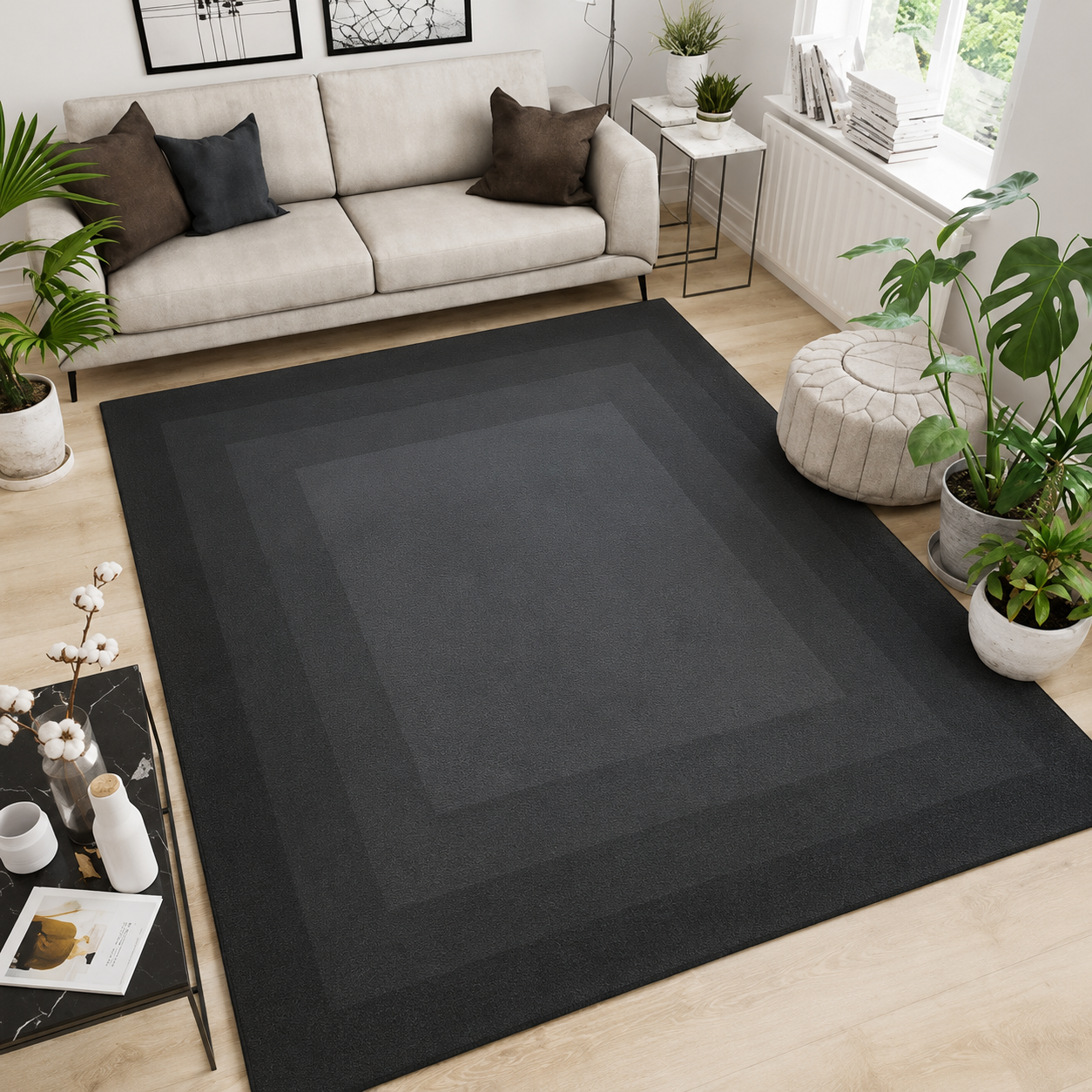 Ombre Gradient Polyester Nordic Living Room Rug | Vandalo