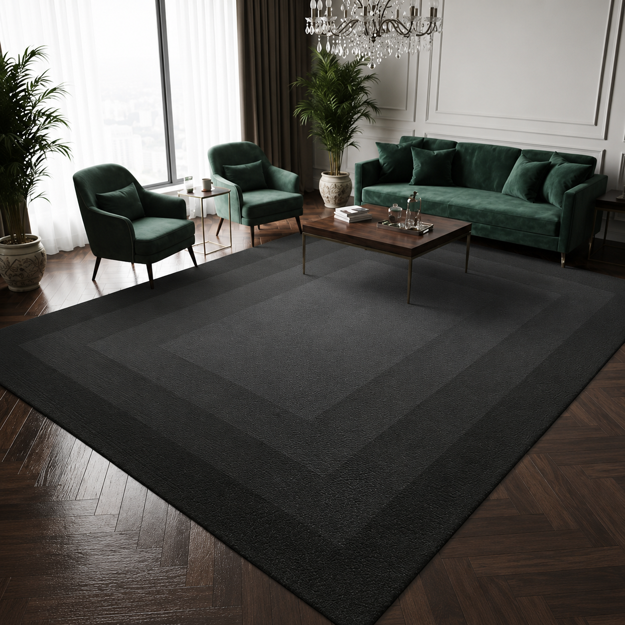 Ombre Gradient Polyester Nordic Living Room Rug | Vandalo