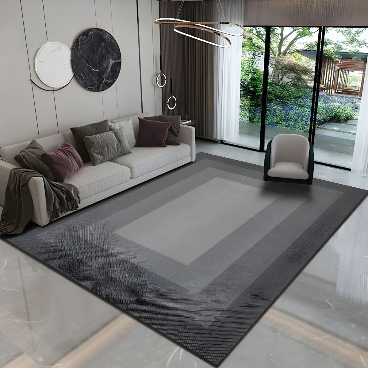 Ombre Pattern Polyester Rug Nordic Modern Living Room | Norvela