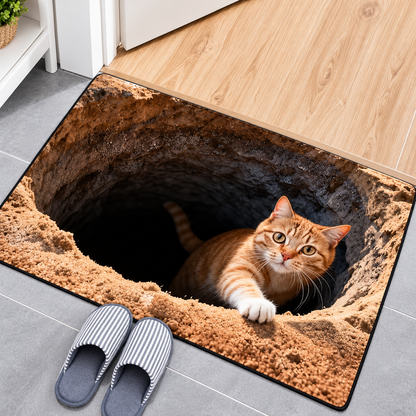 Optical Illusion Cat Door Mat