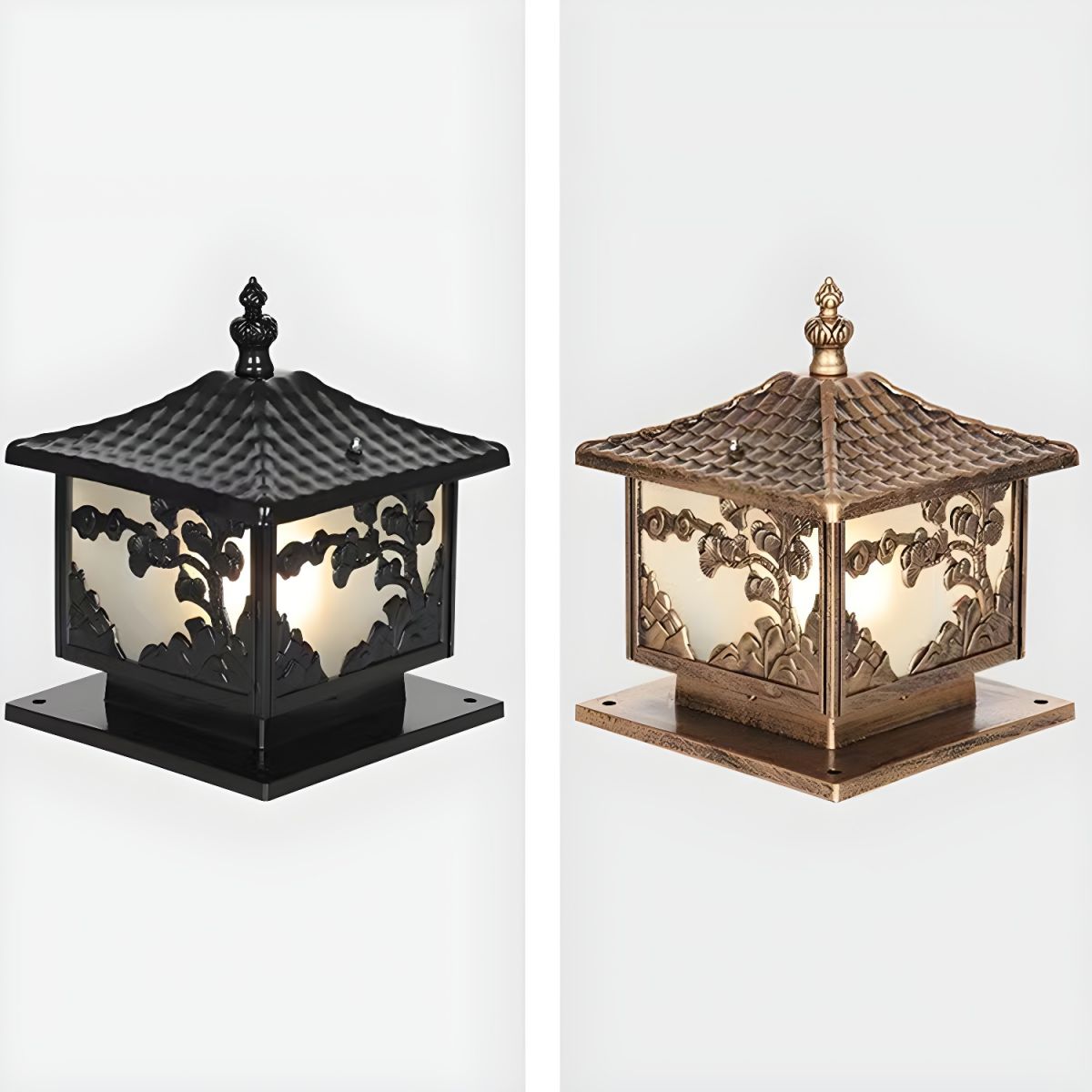 Outdoor Aluminium Cube Pillar Light for Garden Patio | Lumoza