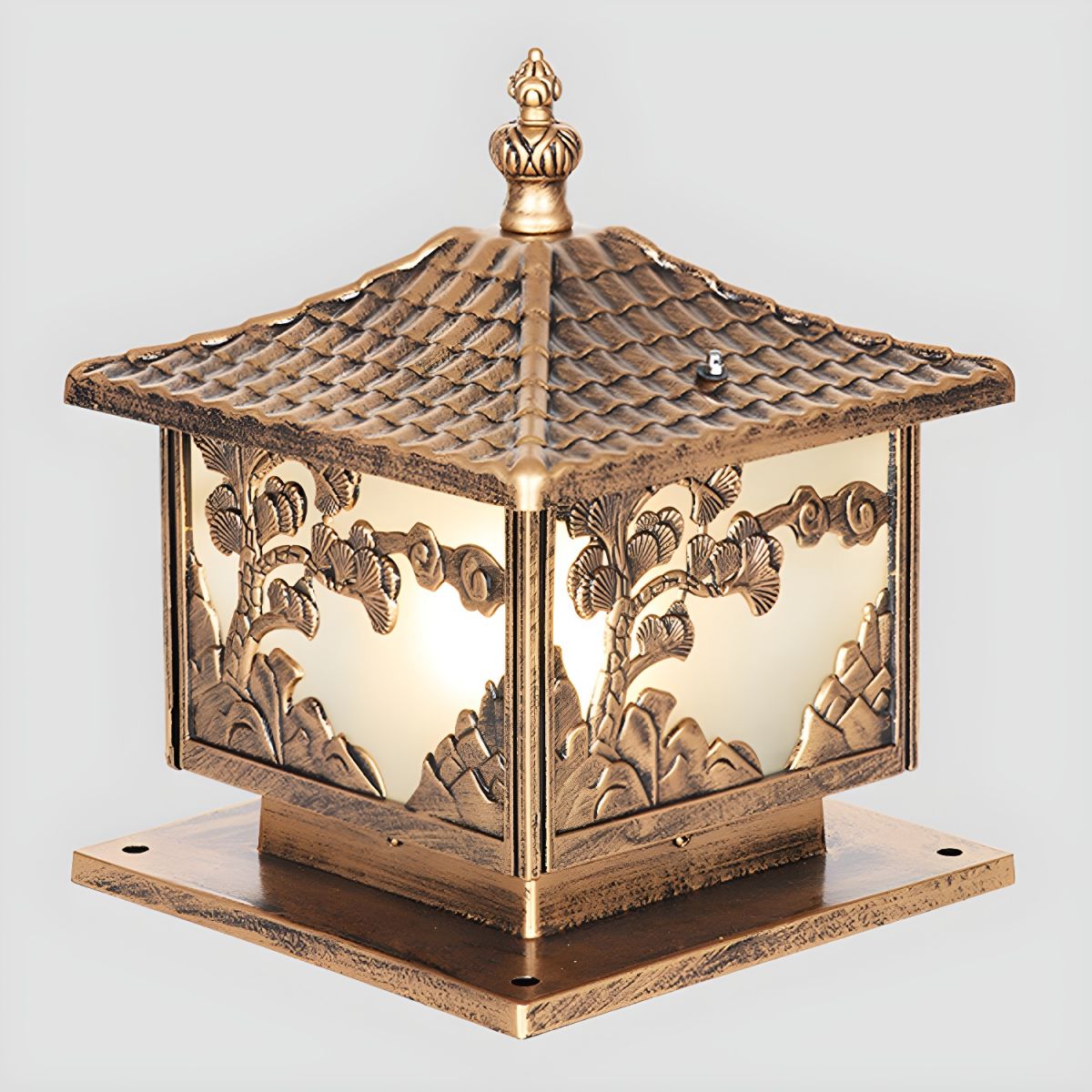 Outdoor Aluminium Cube Pillar Light for Garden Patio | Lumoza