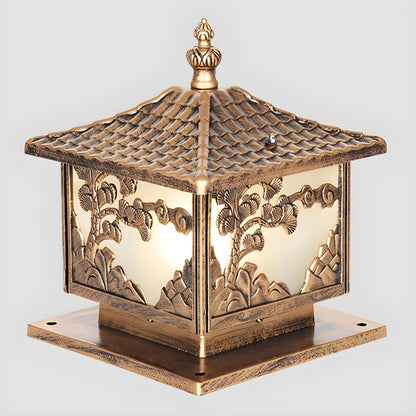Outdoor Aluminium Cube Pillar Light for Garden Patio | Lumoza