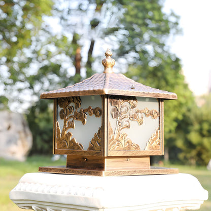 Outdoor Aluminium Cube Pillar Light for Garden Patio | Lumoza