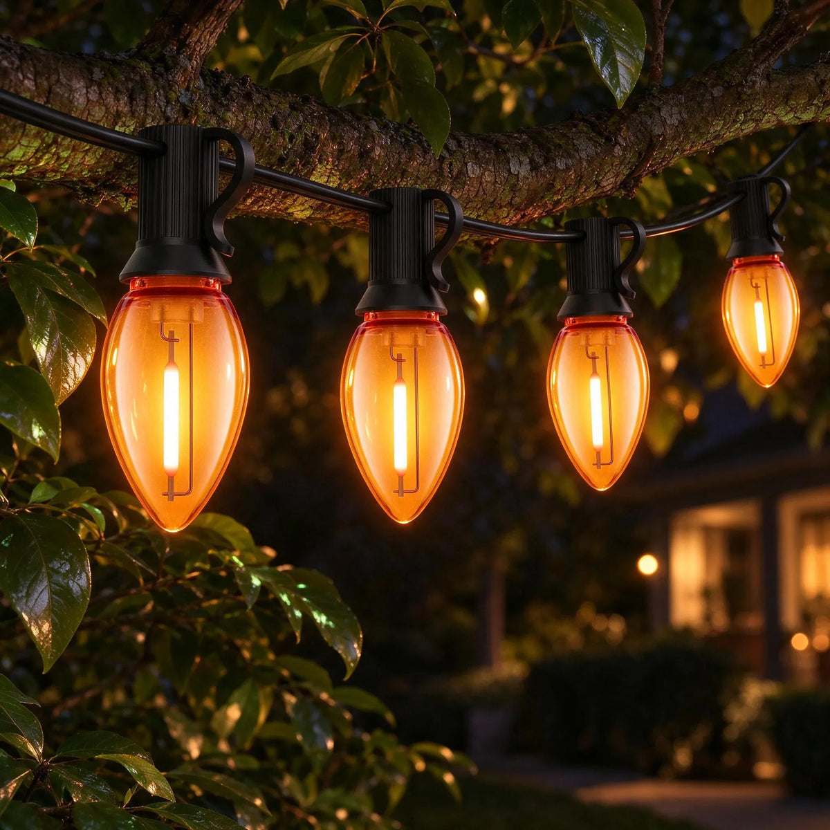 Outdoor Christmas Patio String Lights