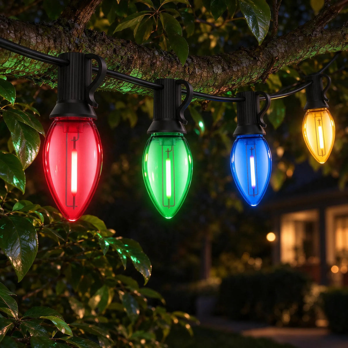 Outdoor Christmas Patio String Lights