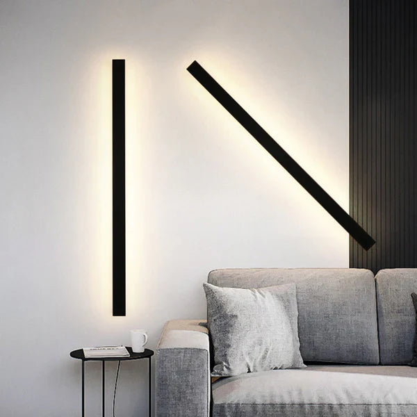 Outdoor Linear LED Wall Light Black for Garden Use | Halvex
