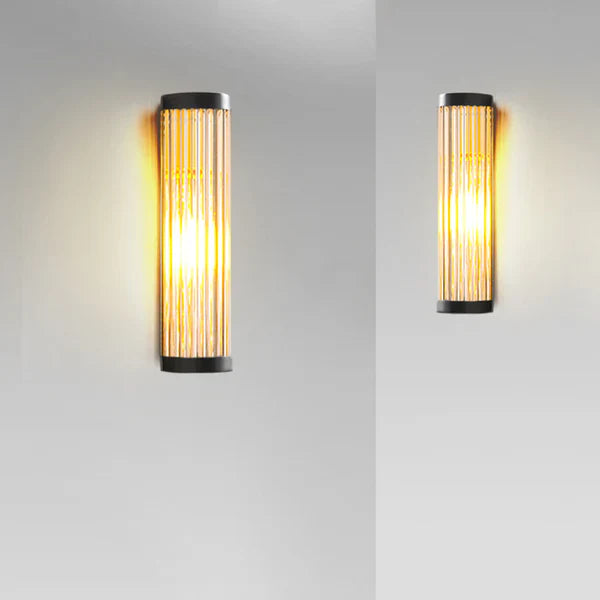 Outdoor Metal Glass Wall Light Warm LED Exterior | Telqor