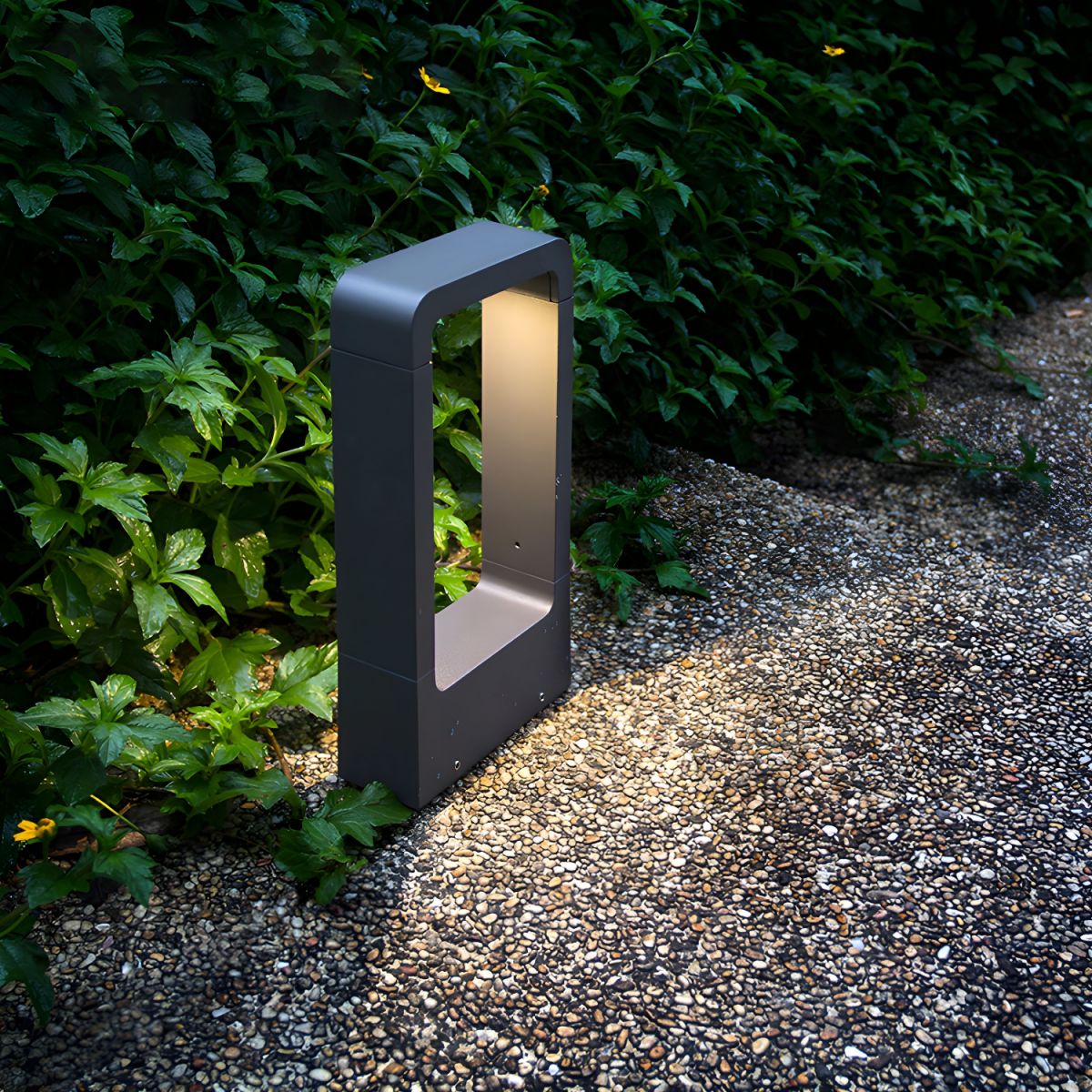 Outdoor Metal Pillar Light Glass Shade Modern Design | Marvexo