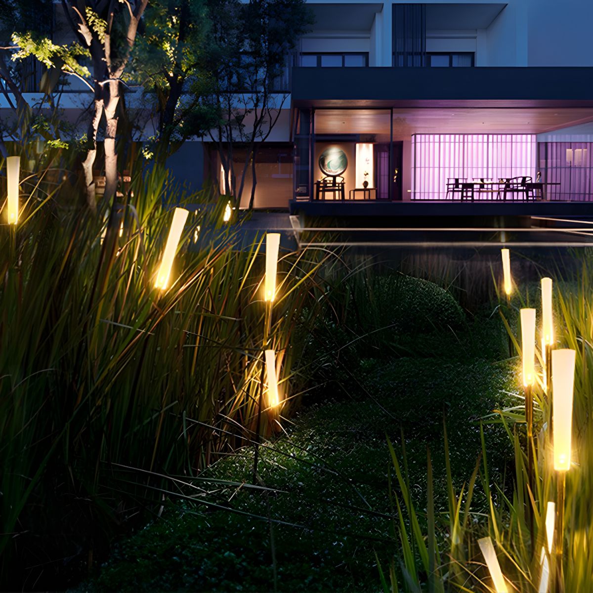 Outdoor Reed Style Acrylic Ground Light Minimal | Yernico