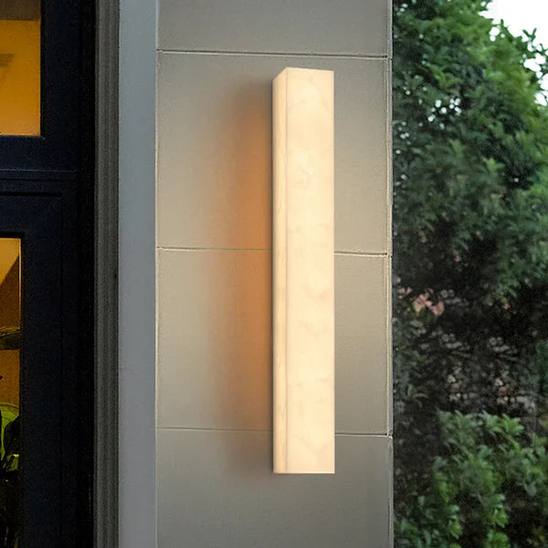 Outdoor Slim Wall Light with Imitated Alabaster Facade | Melvora