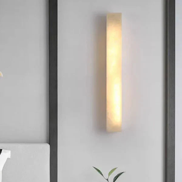 Outdoor Slim Wall Light with Imitated Alabaster Facade | Melvora