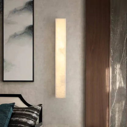 Outdoor Slim Wall Light with Imitated Alabaster Facade | Melvora