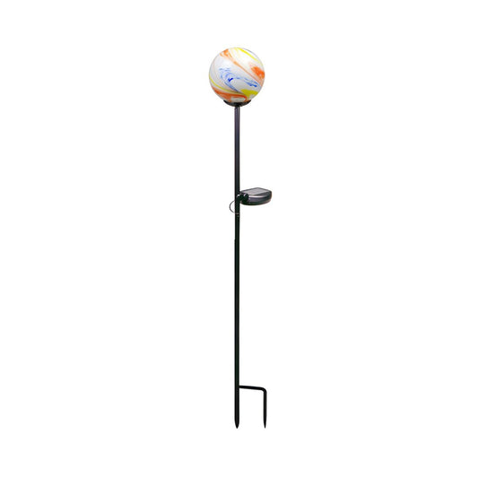 Outdoor Solar Glass Ground Stake Light White Orange | Quenico