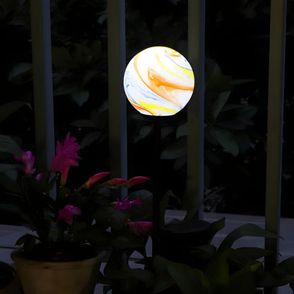Outdoor Solar Glass Ground Stake Light White Orange | Quenico