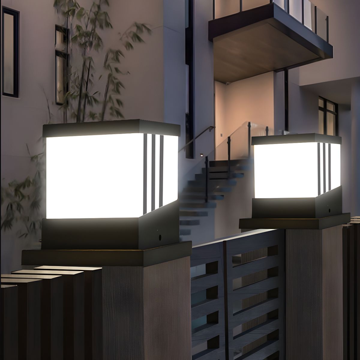 Outdoor Solar LED Cube Light Modern Style 3 Modes | Lornico