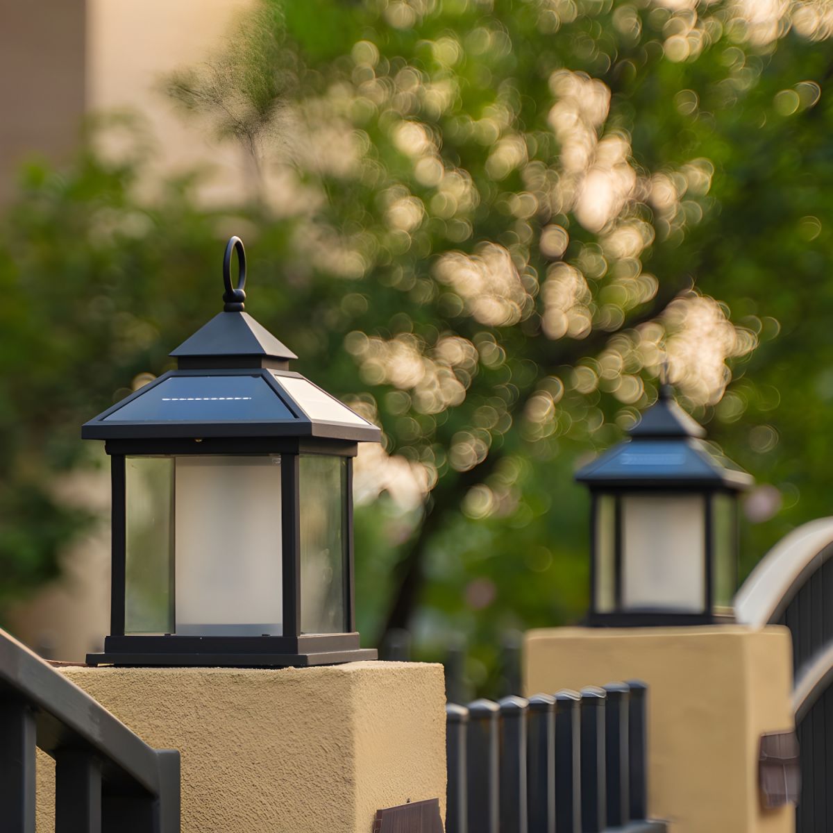 Outdoor Solar LED Metal Wall Light Rectangular Modern | Dorvexi