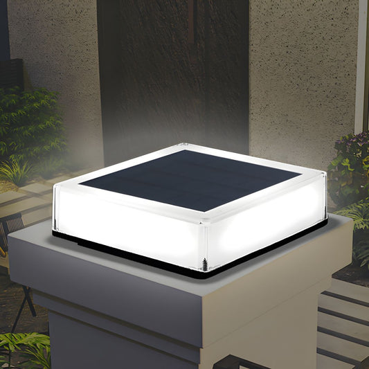 Outdoor Solar LED Pillar Light Modern Plastic White | Sarvane